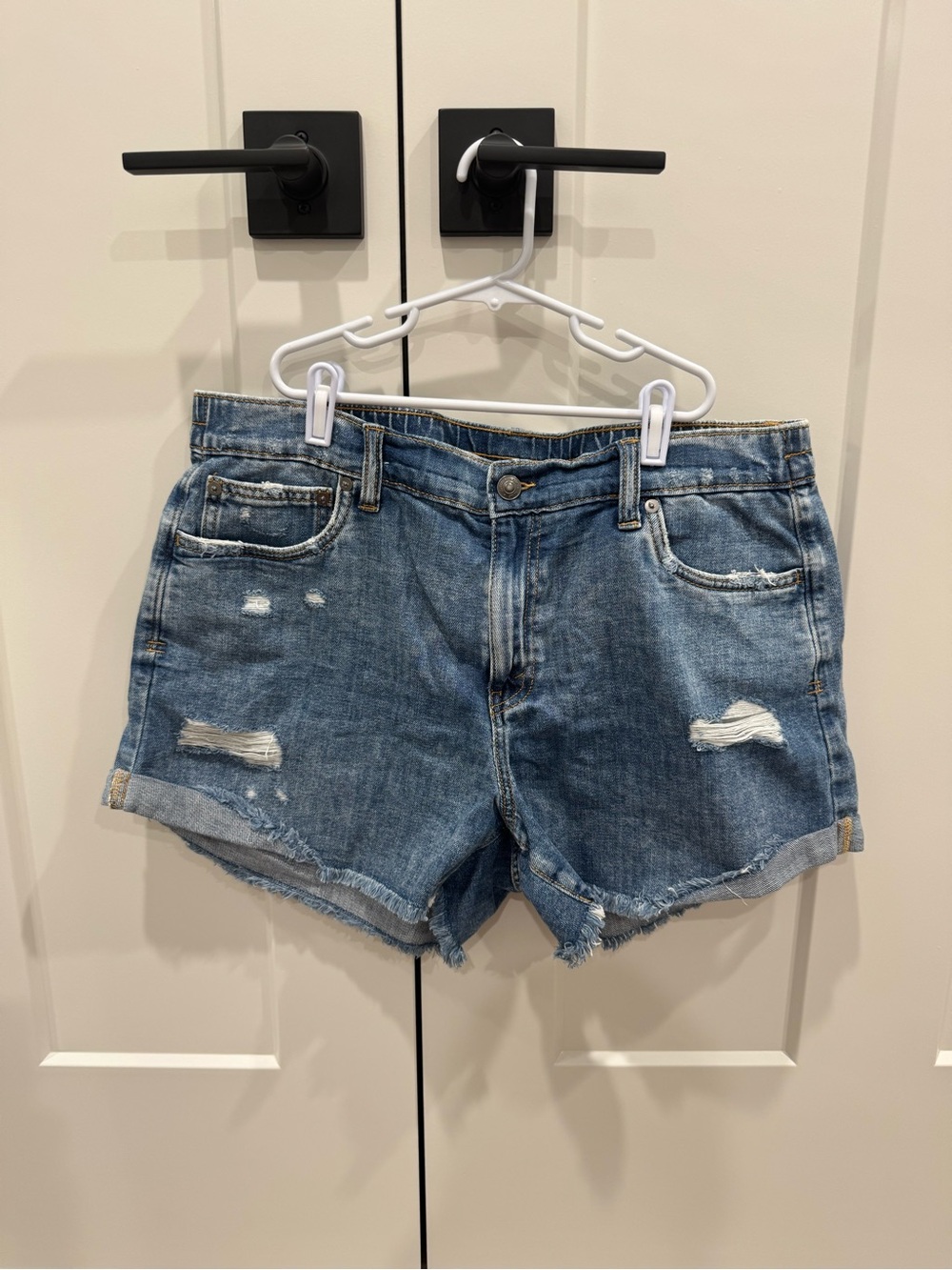 Aerie Distressed Light Blue Denim Jean Shorts